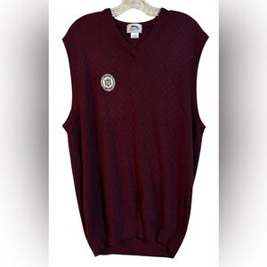 VTG OSU Golf Maroon Sleeveless Sweater Vest